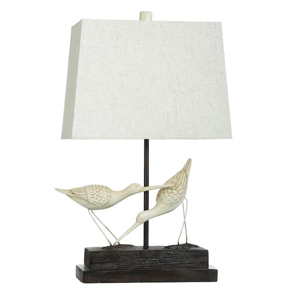 StyleCraft 28 in. Sandpiper Table Lamp with White Hardback Fabric Shade