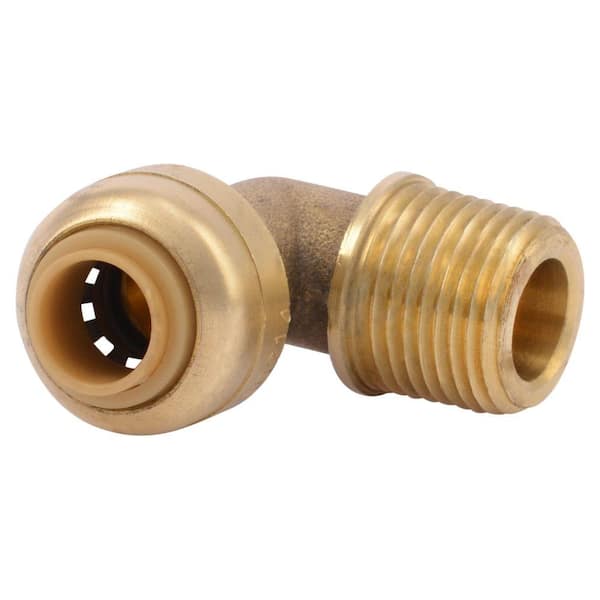 SharkBite 1/4 in. (3/8 in. O.D.) Push-to-Connect x 3/8 in. MIP Brass 90-Degree Dishwasher Elbow Fitting