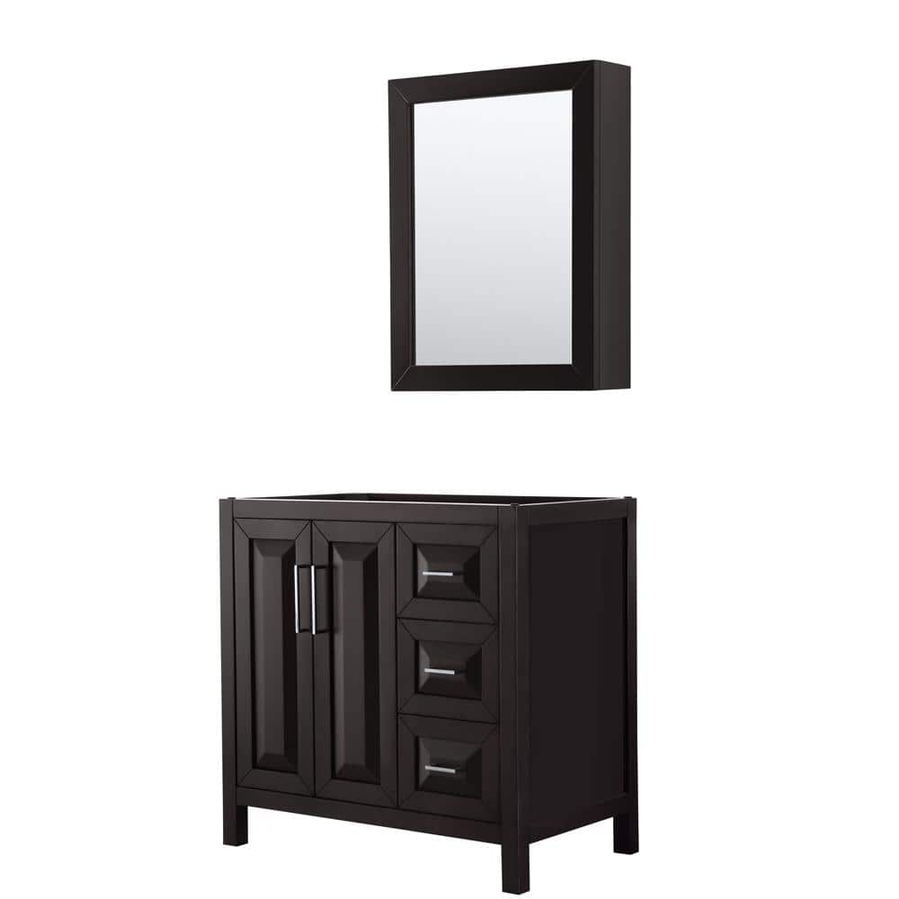 Daria 35 in. Single Bathroom Vanity Cabinet Only with Medicine Cabinet in Dark Espresso price history on PriceWatchPro