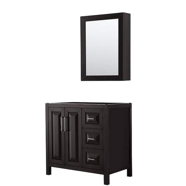 Wyndham Collection Daria 35 in. Single Bathroom Vanity Cabinet Only with Medicine Cabinet in Dark Espresso