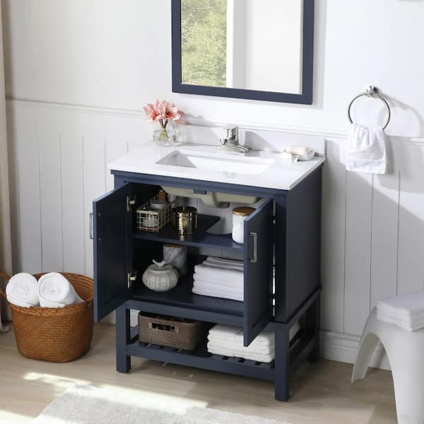 30 inch Modern Bathroom Vanity Teal Blue Finish (30Wx22Dx35H)  CGD1808V30TB