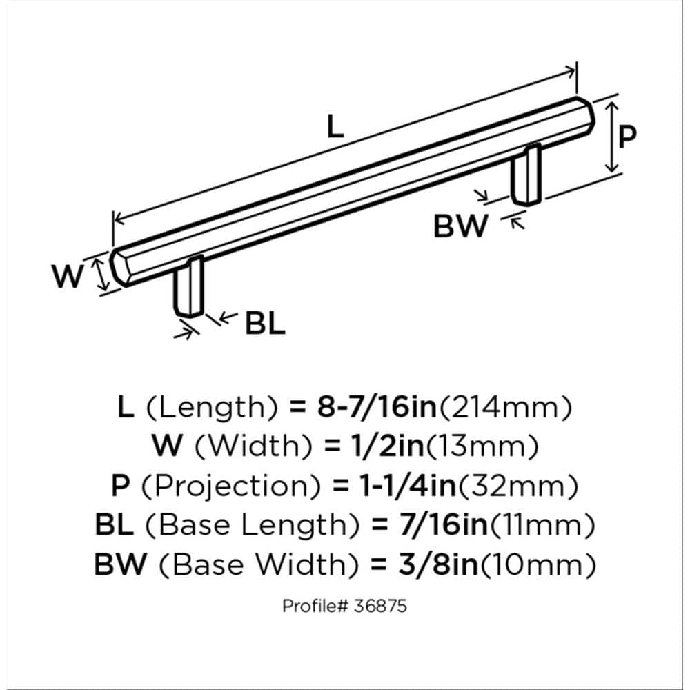 Matte Black Modern Cabinet Drawer Pull Bar