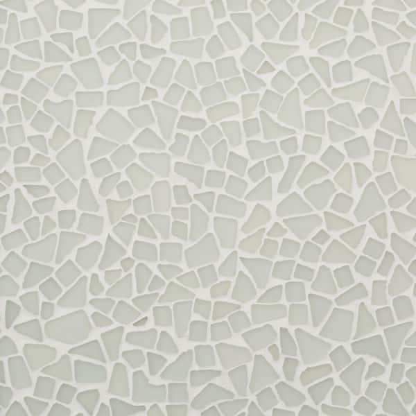 Ivy Hill Tile Coralis Arctic White 12 in. x 12 in. Frosted Matte Glass Mosaic Floor and Wall Tile (1 sq. ft./ Each)