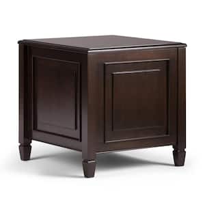Connaught Solid Wood 21 in. Wide Traditional End Table with Tray in Dark Chestnut Brown