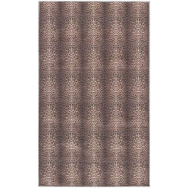 Nourison Washables Leopard 3 ft. x 5 ft. Animal print Contemporary Area Rug