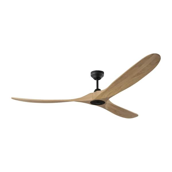 Fan Maverick Smart 70 in. Midnight Black Modern Downrod Mount Standard Ceiling Fan with Remote