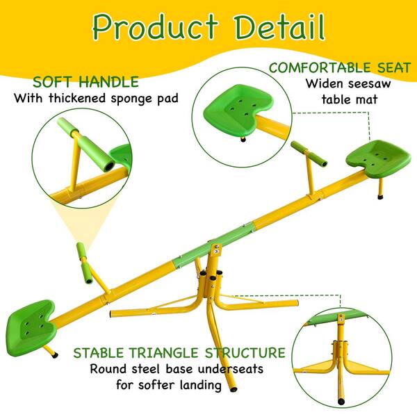 Antique Yellow Kids Outdoor Play Equipment Upgraded Seesaw