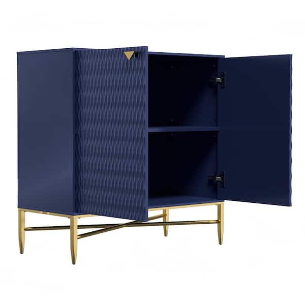 Blue 33 in. Accent Storage Cabinet