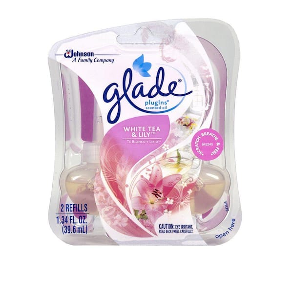 Glade Plug-Ins 0.67 oz. White Tea and Lily Scented Oil Refill (2-Pack)