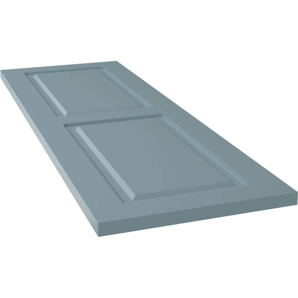 Peaceful Blue PVC Raised Panel Exterior Shutters, 12"W x 55"H
