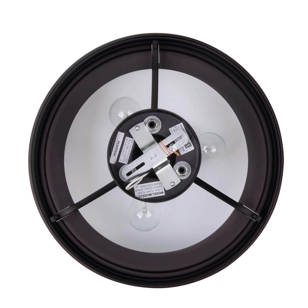 Elegant Jackson Bronze 15.75" Semi-Flush Bowl Ceiling Light with Opal Glass