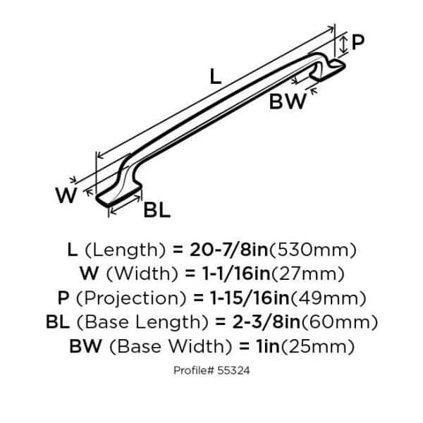 Highland Ridge 18-Inch Dark Oiled Bronze Appliance Pull