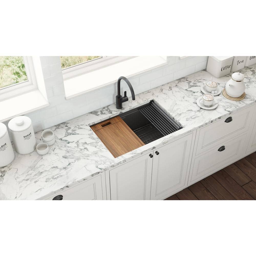 Ruvati 27 inch Workstation Undermount Kitchen Sink Single Bowl