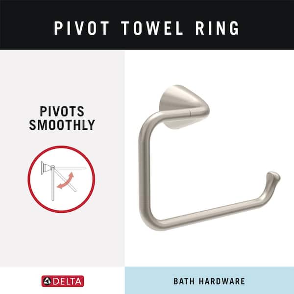 Delta ARV35-DN Arvo Double Towel Hook Bath Hardware Accessory in Brushed  Nickel