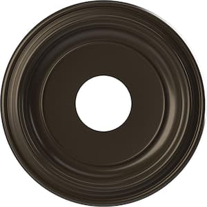 13 in. O.D. x 3-1/2 in. I.D. x 1-1/4 in. P Traditional Thermoformed PVC Ceiling Medallion in Metallic Dark Bronze