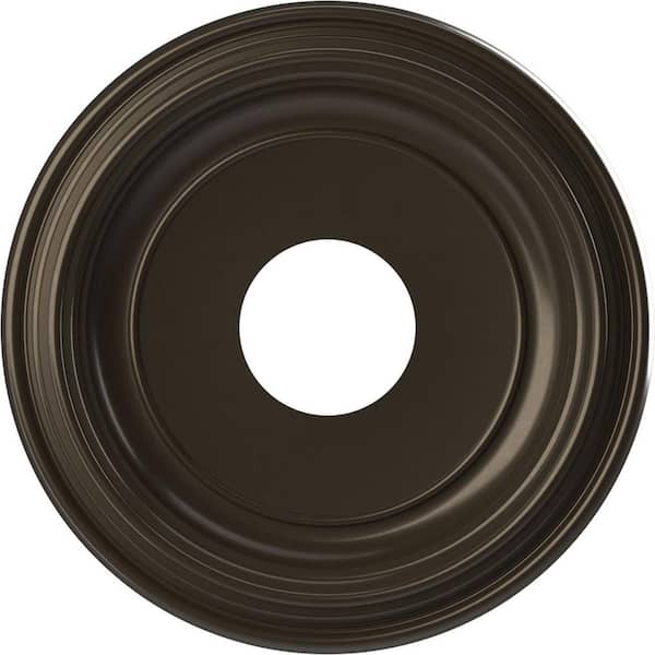 Ekena Millwork 13 in. O.D. x 3-1/2 in. I.D. x 1-1/4 in. P Traditional Thermoformed PVC Ceiling Medallion in Metallic Dark Bronze