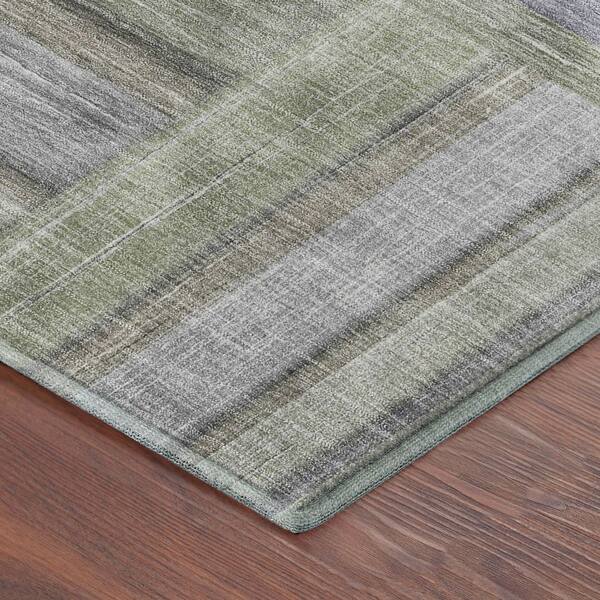 Mayfield Premium Machine Washable Abstract AMF2285 Fern 10 ft. x 14 ft. Area Rug