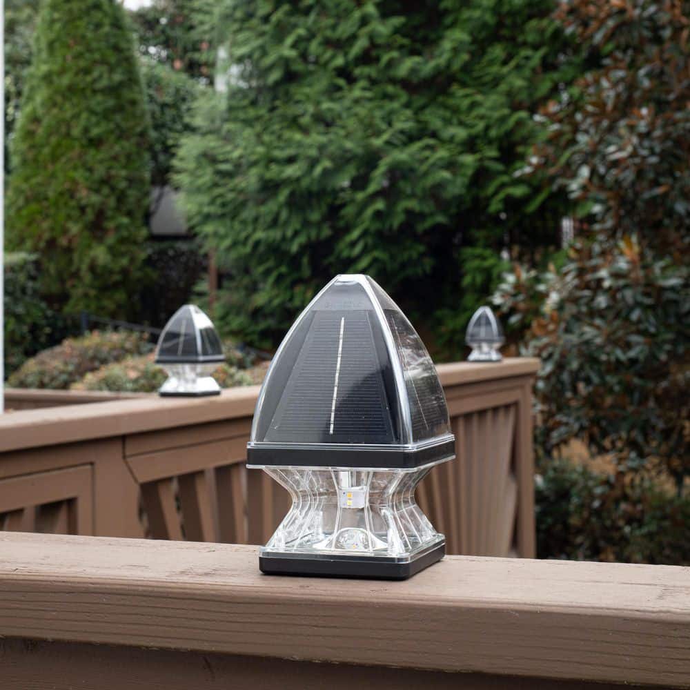 GAMA SONIC Gothic Black 4x4 and 5x5 Solar LED Deck Post Cap Light
