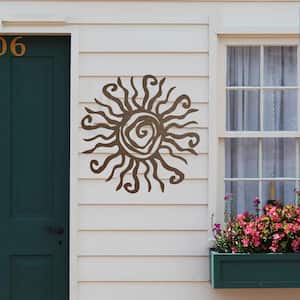 1 Pack Wall Art 12 in. x 12 in. Rust Wacky Sun Metal Work, Wall Architectural Decor