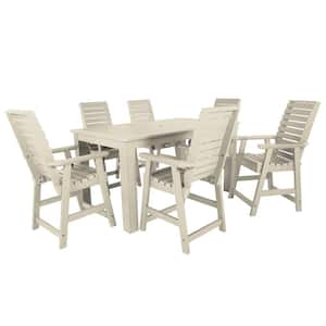 Weatherly Whitewash 7-Piece Recycled Plastic Rectangular Outdoor Balcony Height Dining Set