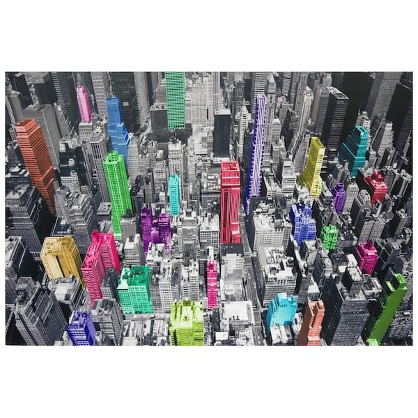 Oriental Furniture 40 in. x 59 in. "Colorful New York" Canvas Wall Art