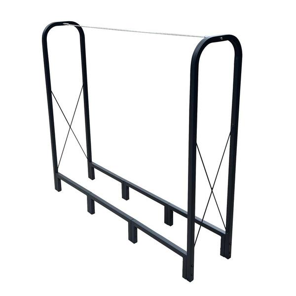 49 in. W Heavy-Duty Indoor-Outdoor Firewood Rack, Matte Black