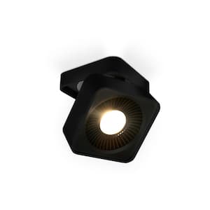 Solo 4 in. 1 Light 20-Watt Black Integrated LED Flush Mount