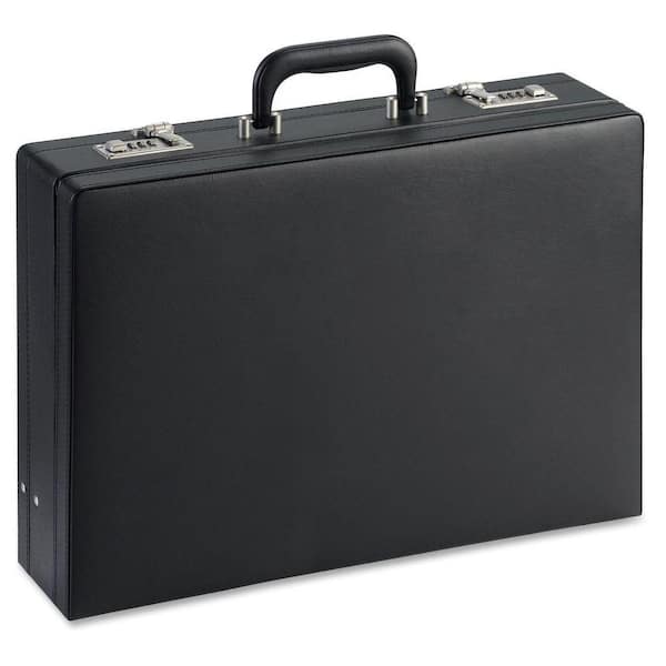 Lorell 12.5 in. x 17.5 in. x 4 in. Vinyl Document Carrying Case, Black