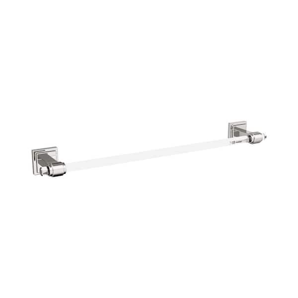 Glacio 18 in. Wall Mounted Towel Bar in Clear/Polished Nickel