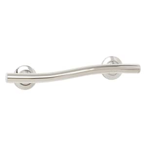 18 in. Lifestyle and Wellness Designer Wave Wall Mount Bathroom Shower Grab Bar, 1-1/4 in. Dia in Polished