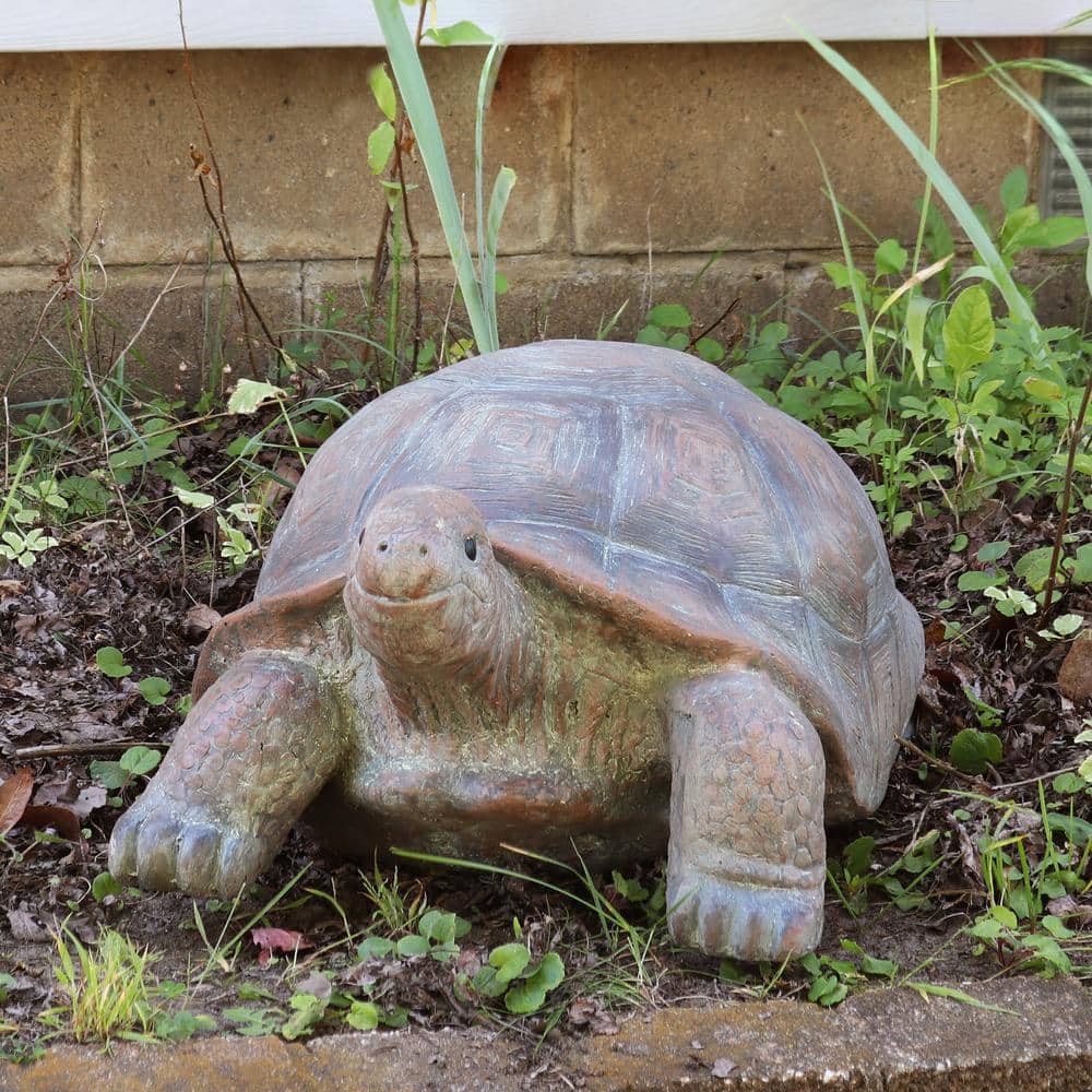 Talia the Tortoise 29" Brown Glass Fiber Reinforced Concrete Garden Statue