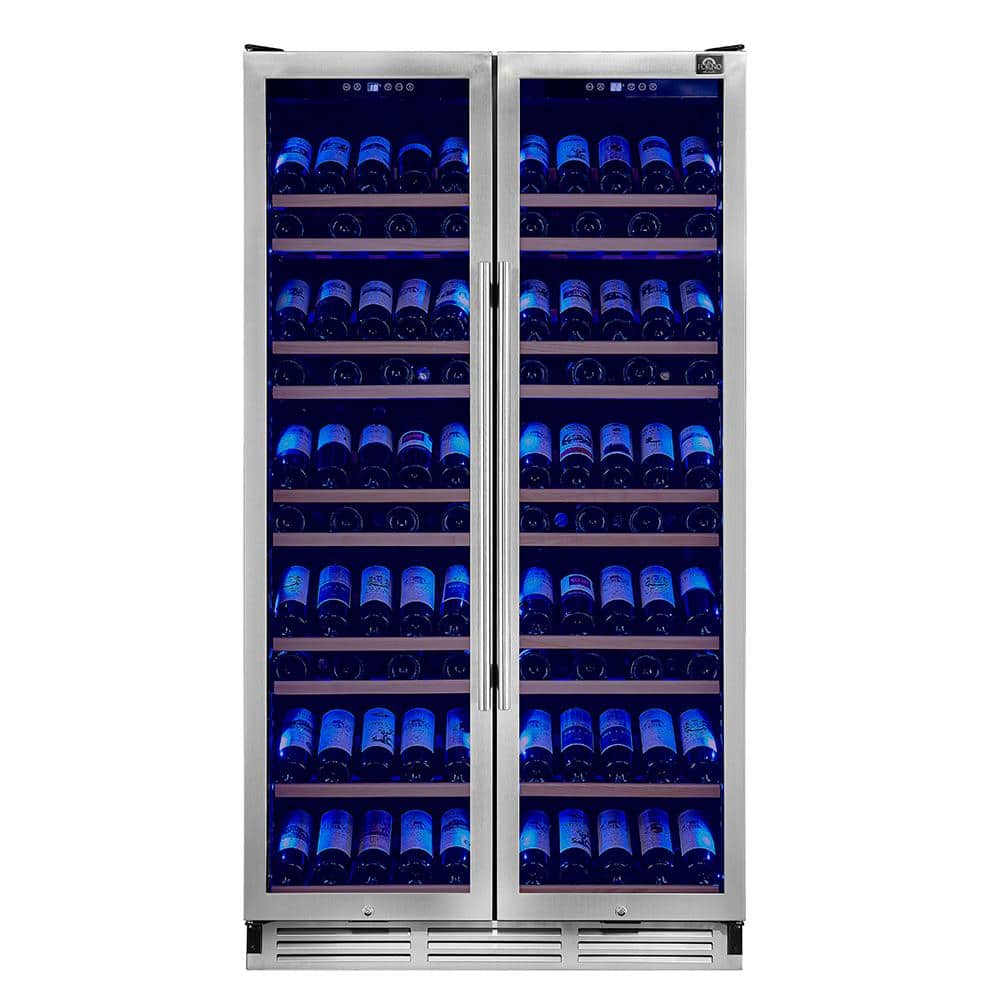 Forno Vernazza Dual Zone Wine Cellar Cooling Unit in Stainless Steel with 25.07 cu. ft. 40 in. Side-by-Side
