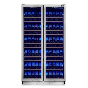 Vernazza Dual Zone Wine Cellar Cooling Unit in Stainless Steel with 25.07 cu. ft. 40 in. Side-by-Side