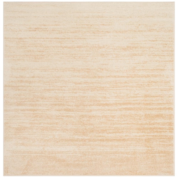 Adirondack 12 ft. x 12 ft. Square Champagne/Cream Solid Color Striped Area Rug