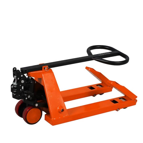 31. 5 x 15 in. Short Forks Pallet Jack 2,200 lbs. Foldable Manual Pallet Truck Small Hand Pallet Jack Orange