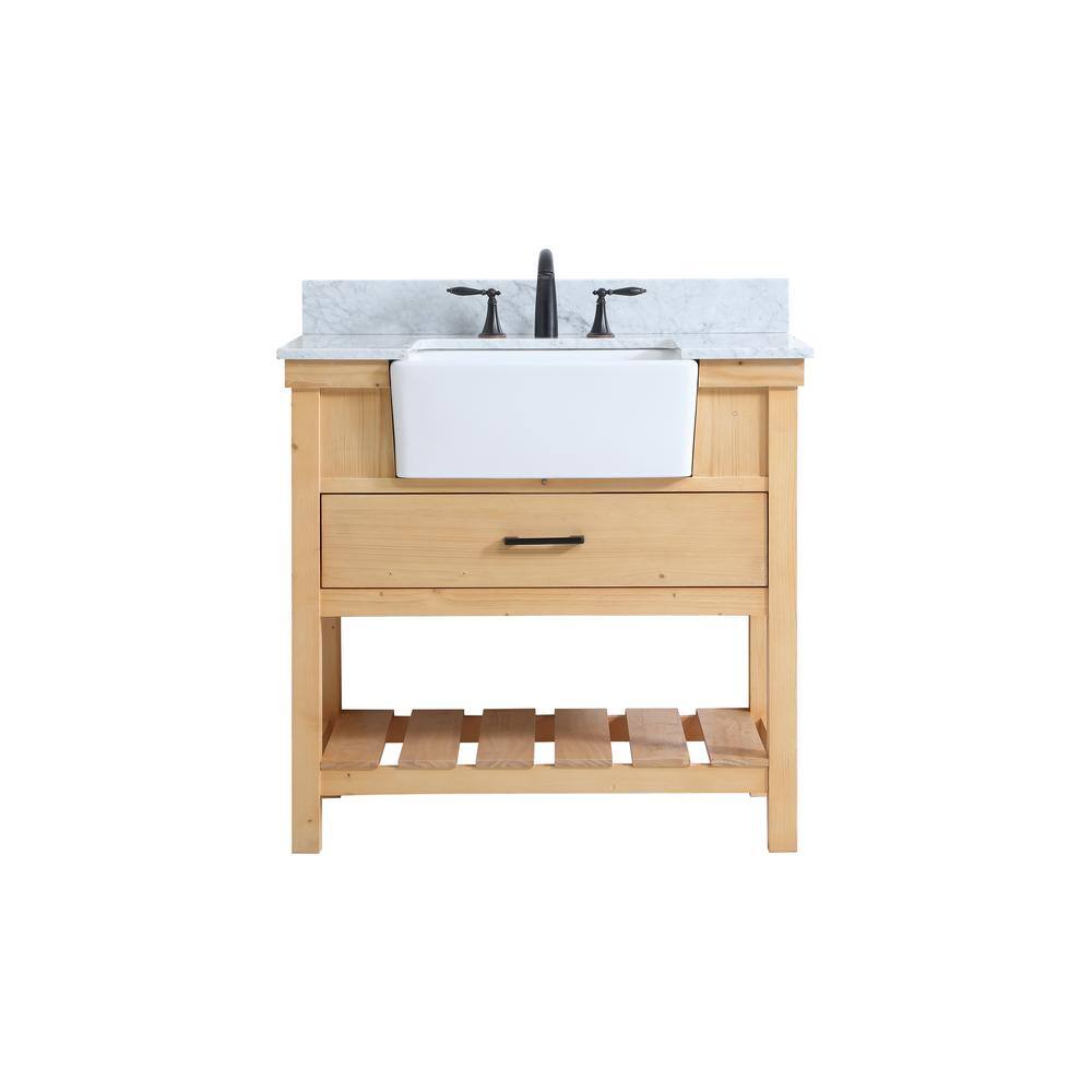 Timeless Home 36 in. W x 22 in. D x 34.13 in. H Bath Vanity in Natural Wood