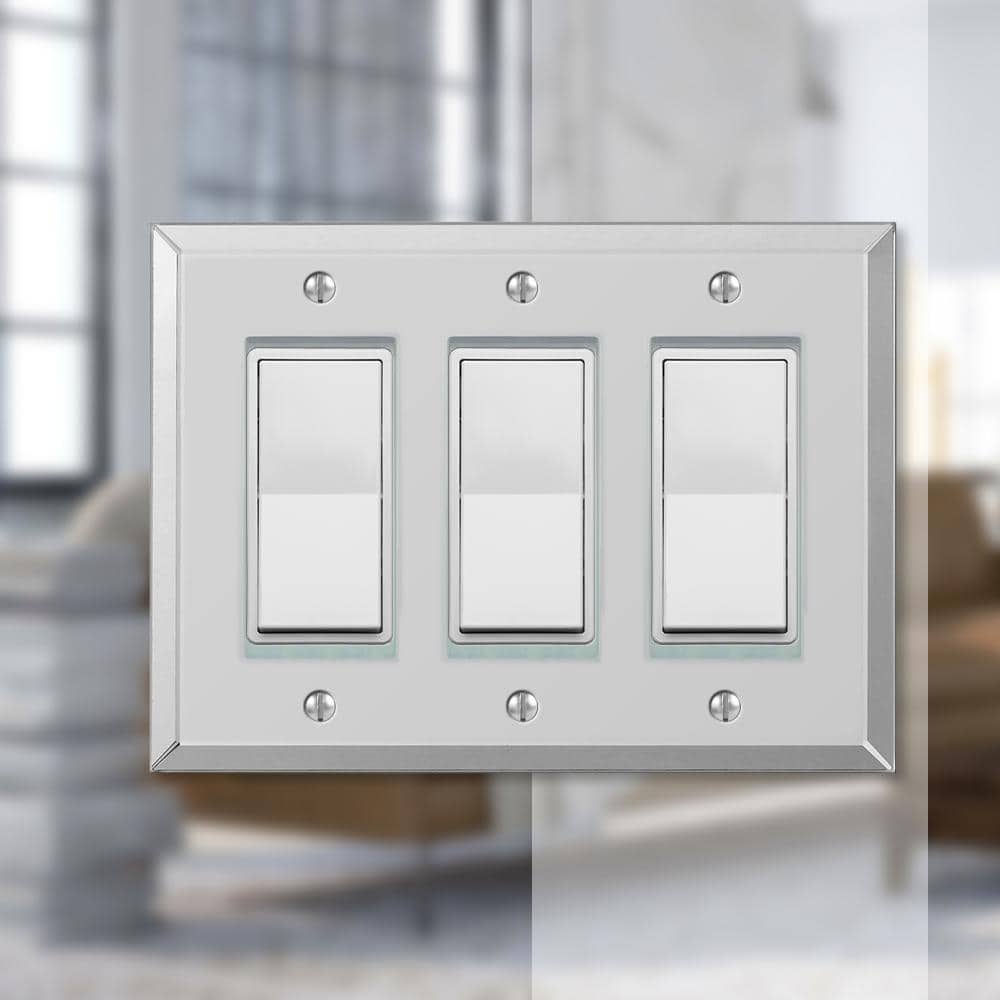 Clear Acrylic 3-Rocker Moderne Wall Plate