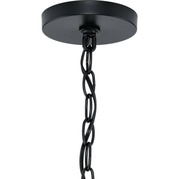 Progress Lighting Merry 5-Light Matte Black Etched Glass Transitional Chandelier Light