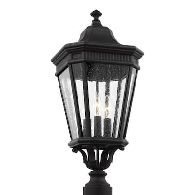 Cotswold Lane 3-Light Outdoor Black Lamp Post Light