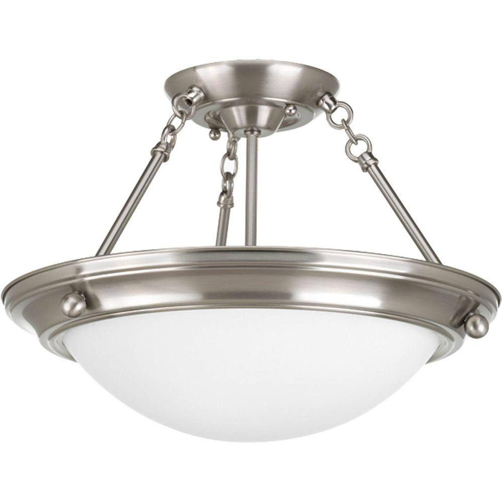 Progress Lighting Eclipse 2-Light Brushed Nickel Semi-Flush Mount P3567 ...