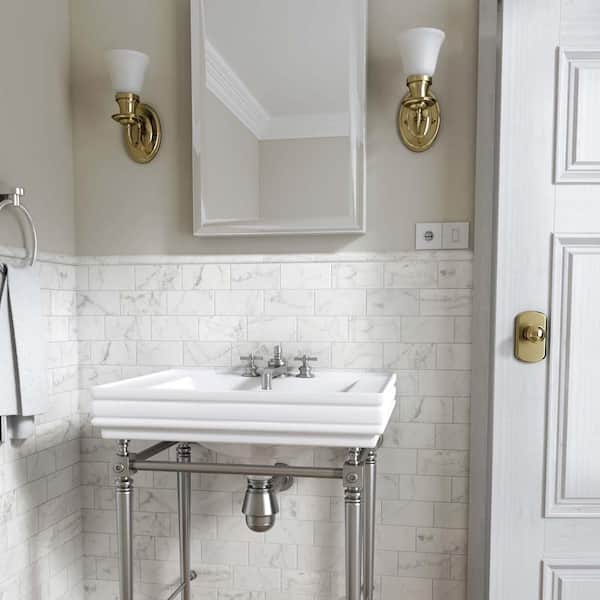 Classico Carrara Matte Pencil Bullnose 1-1/4 in. x 6 in. Satin Ceramic Wall Tile Trim