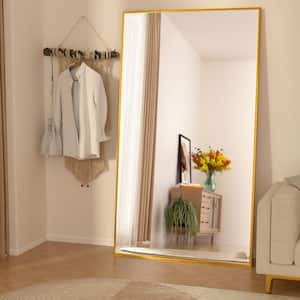 32 in. W x 71 in. H Oversized Rectangle Full Length Mirror Framed Gold Wall Mounted/Standing Mirror large Floor Mirror