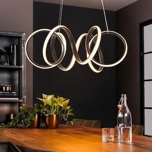 Chase 1-Light Dimmable Integrated LED Black Contemporary Chandelier