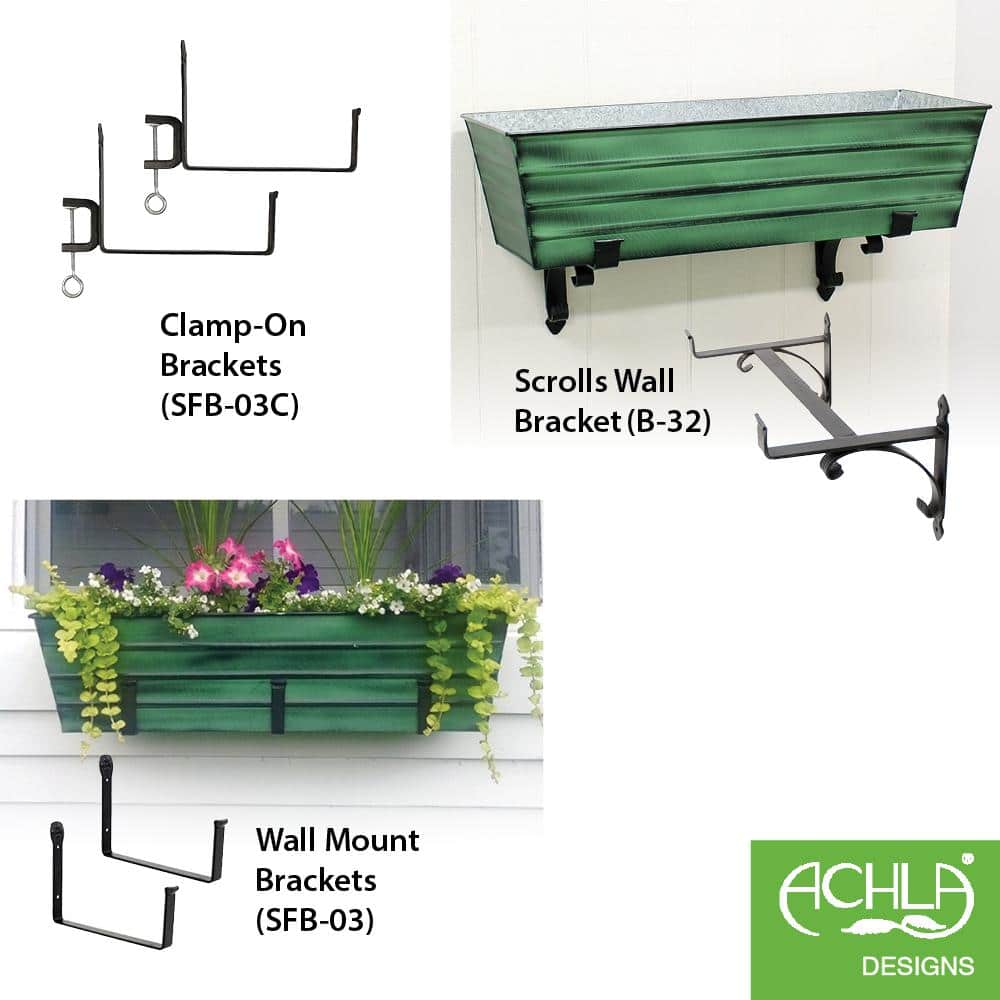 Large Green Galvanized Steel Flower Box Planter