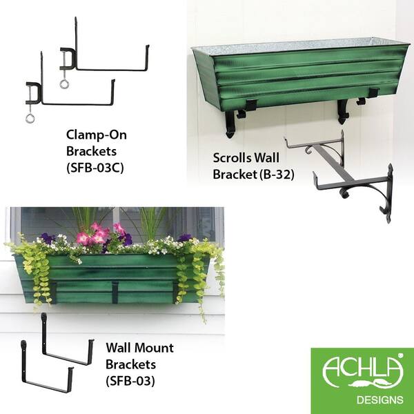Achla Designs VFB-06-S Odette Large Green Flower Window Box with Stand