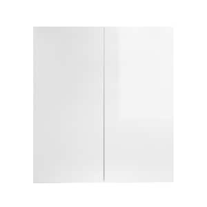 Valencia Assembled 24 in. W x 12 in. D x 42 in. H in Gloss White Plywood Assembled Wall Kitchen Cabinet
