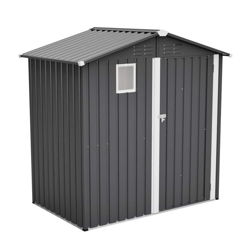 Black 6 ft. W x 4 ft. D Metal Storage Shed with Double Door (24 sq. ft.) price history on PriceWatchPro