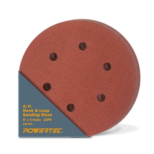 6 in. 120-Grit Aluminum Oxide Hook and Loop 6-Hole Disc (25-Pack)