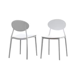 Westlake White Armless Plastic Outdoor Patio Dining Chairs (2-Pack)