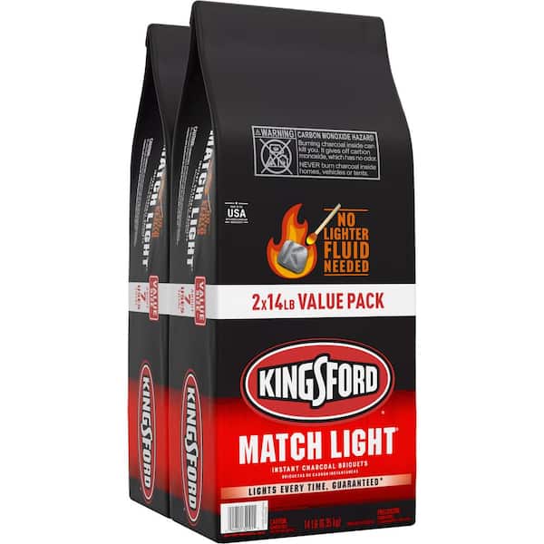 Kingsford 14 lbs. Match Light Instant BBQ Smoker Charcoal Grilling Briquettes (2-Pack)